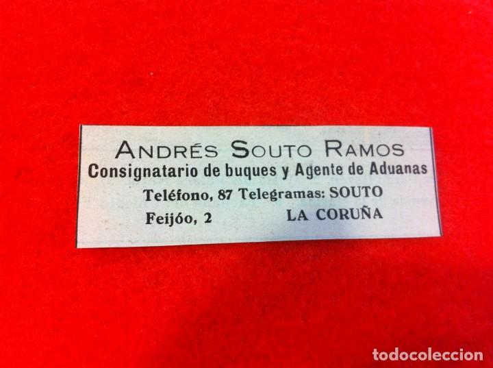 Outros artigos de papel: ANUNCIO DE LA VIDA GR&Aacute;FICA ESPA&Ntilde;OLA. A&Ntilde;O 1929. ANDR&Eacute;S SOUTO RAMOS. CONSIGNATARIO BUQUES.CORU&Ntilde;A