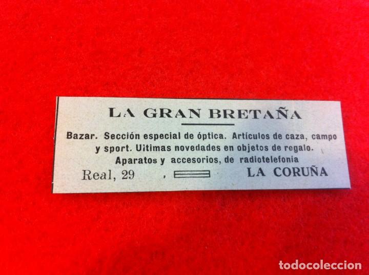 Outros artigos de papel: ANUNCIO DE LA VIDA GR&Aacute;FICA ESPA&Ntilde;OLA. A&Ntilde;O 1929. BAZAR LA GRAN BRETA&Ntilde;A. CORU&Ntilde;A