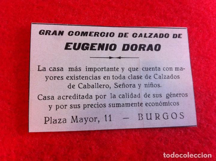 Outros artigos de papel: ANUNCIO DE LA VIDA GR&Aacute;FICA ESPA&Ntilde;OLA. A&Ntilde;O 1929. CALZADO EUGENIO DORAO. BURGOS