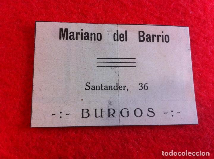 Collectionnisme Papier divers: ANUNCIO DE LA VIDA GR&Aacute;FICA ESPA&Ntilde;OLA. A&Ntilde;O 1929. MARIANO DEL BARRIO. SANTANDER, 36 BURGOS
