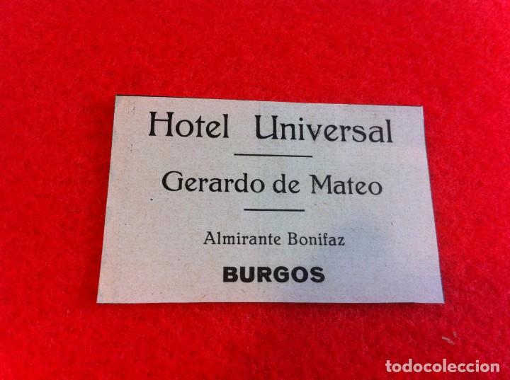 Collectionnisme Papier divers: ANUNCIO DE LA VIDA GR&Aacute;FICA ESPA&Ntilde;OLA. A&Ntilde;O 1929. HOTEL UNIVERSAL. GERARDO DE MATEO. BURGOS