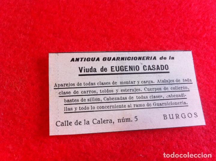 Outros artigos de papel: ANUNCIO DE LA VIDA GR&Aacute;FICA ESPA&Ntilde;OLA. A&Ntilde;O 1929. GUARNICIONER&Iacute;A VIUDA DE EUGENIO CASADO. BURGOS