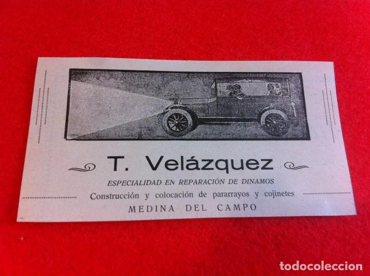 Outros artigos de papel: ANUNCIO DE LA VIDA GR&Aacute;FICA ESPA&Ntilde;OLA. A&Ntilde;O 1929. T. VEL&Aacute;ZQUEZ. REPARACI&Oacute;N DE DINAMOS. MEDINA DEL CAMPO