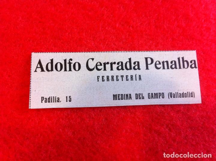Outros artigos de papel: ANUNCIO DE LA VIDA GR&Aacute;FICA ESPA&Ntilde;OLA. A&Ntilde;O 1929. FERRETER&Iacute;A ADOLFO CERRADA...MEDINA DEL CAMPO