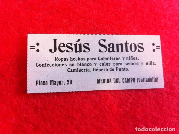 Outros artigos de papel: ANUNCIO DE LA VIDA GR&Aacute;FICA ESPA&Ntilde;OLA. A&Ntilde;O 1929. JES&Uacute;S SANTOS. CONFECCIONES. MEDINA DEL CAMPO