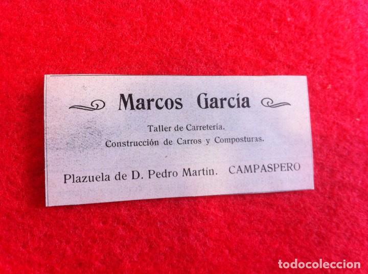Outros artigos de papel: ANUNCIO DE LA VIDA GR&Aacute;FICA ESPA&Ntilde;OLA. A&Ntilde;O 1929. CARRETER&Iacute;A. MARCOS GARC&Iacute;A. CAMPASPERO