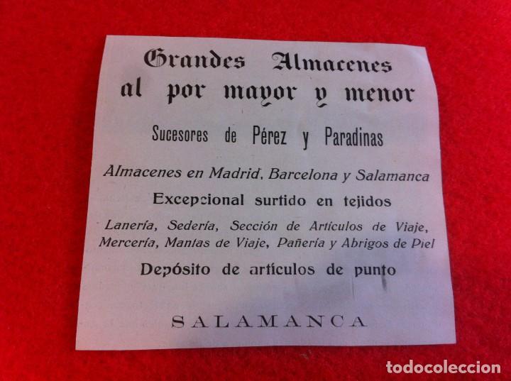 Outros artigos de papel: ANUNCIO DE LA VIDA GR&Aacute;FICA ESPA&Ntilde;OLA. A&Ntilde;O 1929. ALMACENES. SUCESORES DE P&Eacute;REZ Y PARADINAS. SALAMANCA