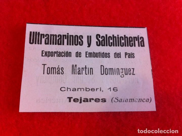 Outros artigos de papel: ANUNCIO DE LA VIDA GR&Aacute;FICA ESPA&Ntilde;OLA. 1929. ULTRAMARINOS TOM&Aacute;S MART&Iacute;N. TEJARES, SALAMANCA