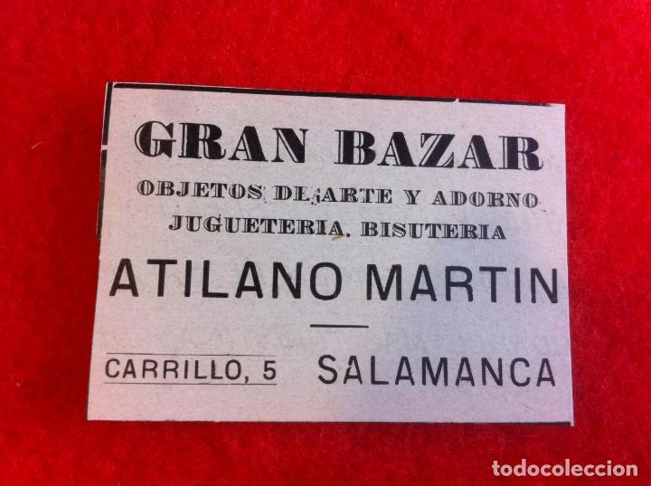 Sammelleidenschaft Andere Papierartikel: ANUNCIO DE LA VIDA GR&Aacute;FICA ESPA&Ntilde;OLA. 1929. GRAN BAZAR. ATILANO MART&Iacute;N. SALAMANCA