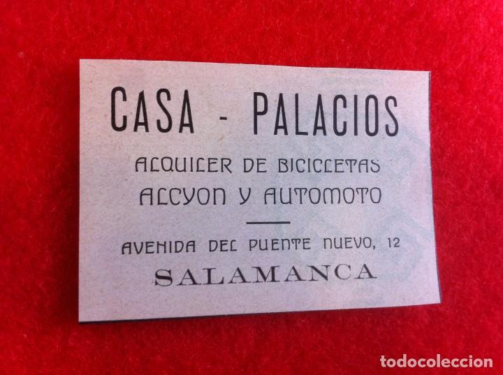 Collectionnisme Papier divers: ANUNCIO DE LA VIDA GR&Aacute;FICA ESPA&Ntilde;OLA. 1929. ALQUILER BICICLETAS CASA PALACIOS. ALCYON. SALAMANCA