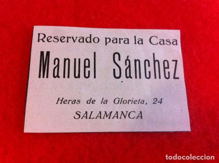 Collectionnisme Papier divers: ANUNCIO DE LA VIDA GR&Aacute;FICA ESPA&Ntilde;OLA. 1929. RESERVADO PARA LA CASA MANUEL S&Aacute;NCHEZ. SALAMANCA