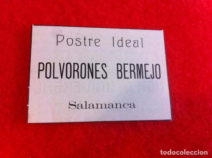 Sammelleidenschaft Andere Papierartikel: ANUNCIO DE LA VIDA GR&Aacute;FICA ESPA&Ntilde;OLA. 1929. POLVORONES BERMEJO. SALAMANCA
