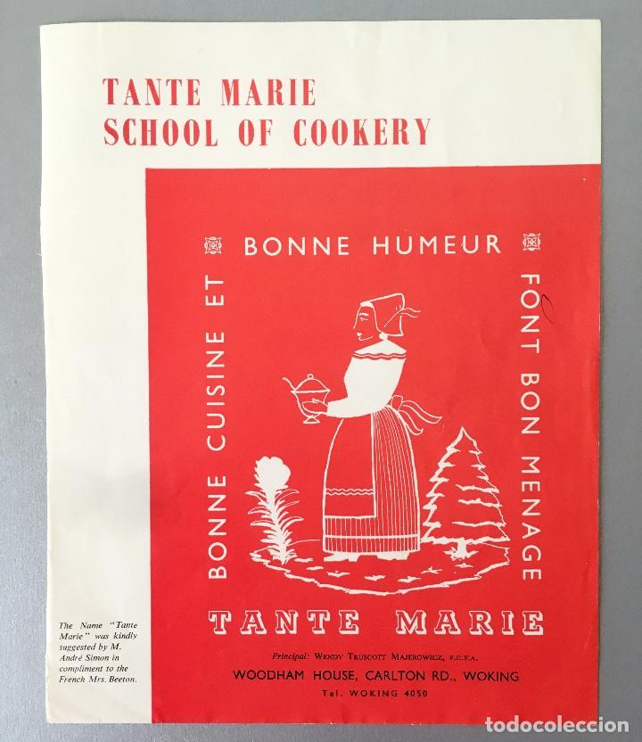 Otros art&iacute;culos de coleccionismo en papel: PUBLICIDAD TANTE MARIE - SCHOOL OF COOKERY - WOODHAM HOUSE CARLTON RD. WOKING ENGLAND