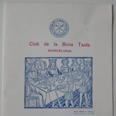 Otros Artículos de Coleccionismo en Papel: CLUB DE LA BONA TAULA BARCELONA - SOPAR DEL XXIIIÈ ANIVERSARI ELECCIÓ GOURMET BARCELONÍ ANY OLÍMPIC. Lote 341869558