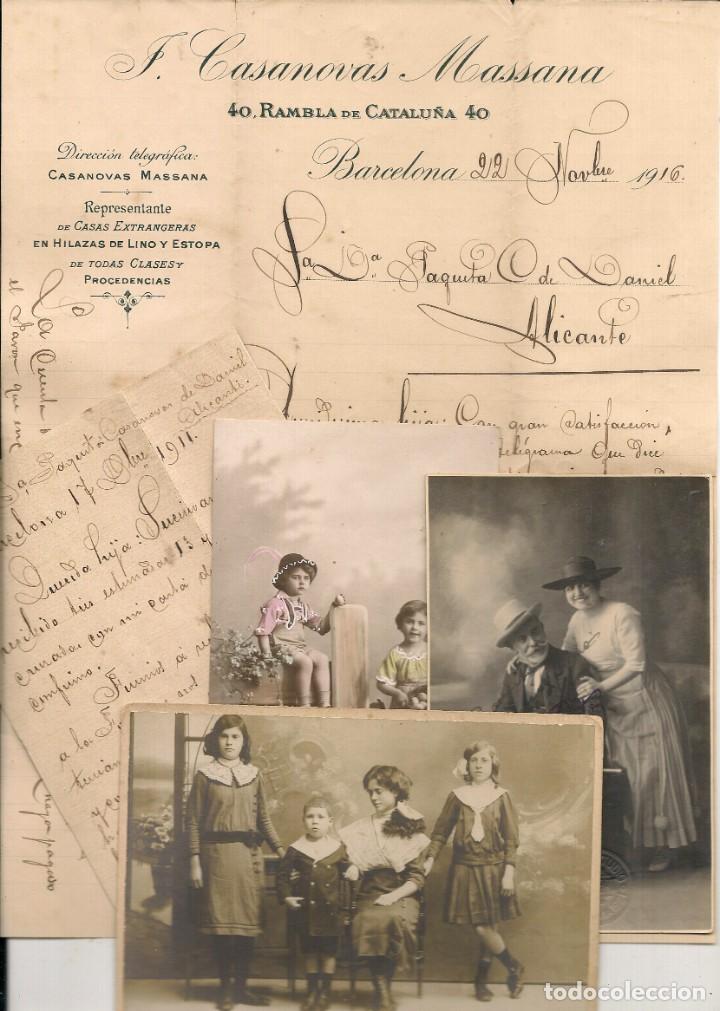Otros Art&iacute;culos de Coleccionismo en Papel: Familia CASANOVAS - Barcelona -Rambla de Catalu&ntilde;a- 1911/1916 conjunto de cartas y fotos postales