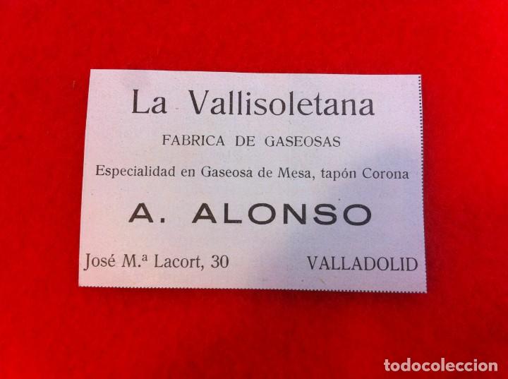 Sammelleidenschaft Andere Papierartikel: ANUNCIO DE LA VIDA GR&Aacute;FICA ESPA&Ntilde;OLA. 1929. GASEOSAS LA VALLISOLETANA. A. ALONSO. VALLADOLID