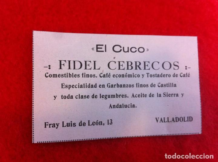 Collectionnisme Papier divers: ANUNCIO DE LA VIDA GR&Aacute;FICA ESPA&Ntilde;OLA. 1929. COMESTIBLES EL CUCO. FIDEL CEBRECOS. VALLADOLID
