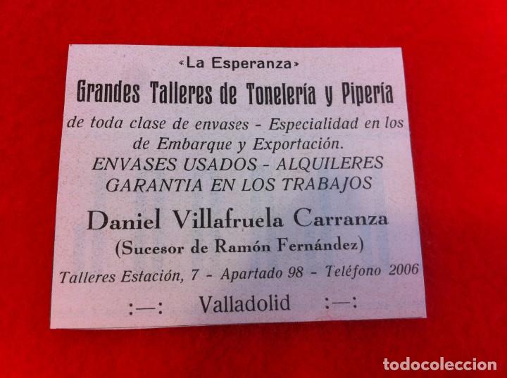 Collectionnisme Papier divers: ANUNCIO DE LA VIDA GR&Aacute;FICA ESPA&Ntilde;OLA. 1929. TONELER&Iacute;A Y PIPER&Iacute;A LA ESPERANZA. VALLADOLID