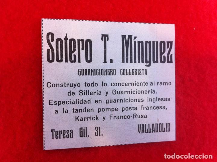Sammelleidenschaft Andere Papierartikel: ANUNCIO DE LA VIDA GR&Aacute;FICA ESPA&Ntilde;OLA. 1929. GUARNICIONERO COLLERISTA. SOTERO T. M&Iacute;NGUEZ. VALLADOLID