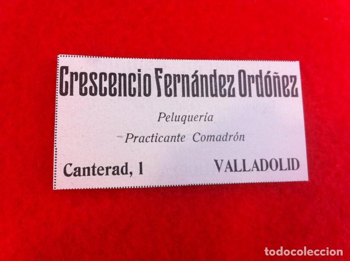 Sammelleidenschaft Andere Papierartikel: ANUNCIO DE LA VIDA GR&Aacute;FICA ESPA&Ntilde;OLA. 1929. PELUQUER&Iacute;A CRESCENCIO FERN&Aacute;NDEZ ORD&Oacute;&Ntilde;EZ. VALLADOLID