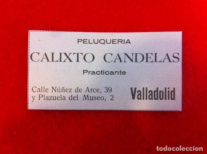 Collectionnisme Papier divers: ANUNCIO DE LA VIDA GR&Aacute;FICA ESPA&Ntilde;OLA. 1929. PELUQUER&Iacute;A CALIXTO CANDELAS. VALLADOLID