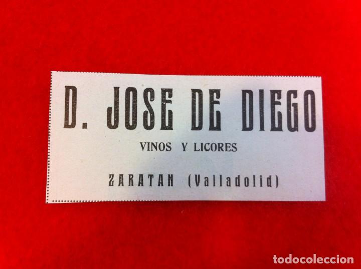Sammelleidenschaft Andere Papierartikel: ANUNCIO DE LA VIDA GR&Aacute;FICA ESPA&Ntilde;OLA. 1929. VINOS Y LICORES JOS&Eacute; DE DIEGO. VALLADOLID