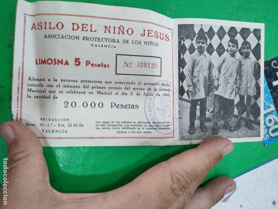 Otros art&iacute;culos de coleccionismo en papel: Participaci&oacute;n ASILO DEL NI&Ntilde;O JESUS Asociaci&oacute;n Protectora de los Ni&ntilde;os VALENCIA 1963