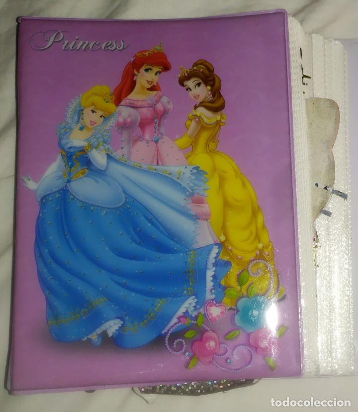 Otros Art&iacute;culos de Coleccionismo en Papel: Pegatinas de disney y bob esponja en archivador princess