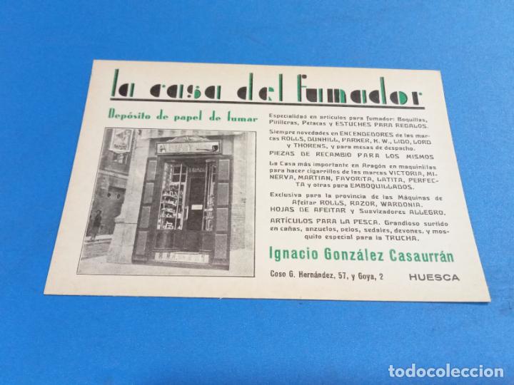 Paper Collecting Others: TARJETA PUBLICITARIA. LA CASA DEL FUMADOR. IGNACIO GONZALEZ CASAURR&Aacute;N. HUESCA. 14 X 10
