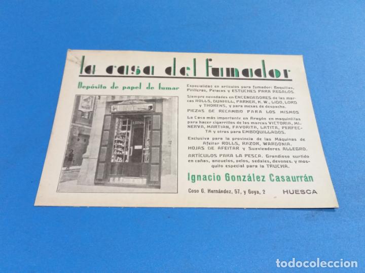 Paper Collecting Others: TARJETA PUBLICITARIA. LA CASA DEL FUMADOR. IGNACIO GONZALEZ CASAURR&Aacute;N. HUESCA. 14 X 10
