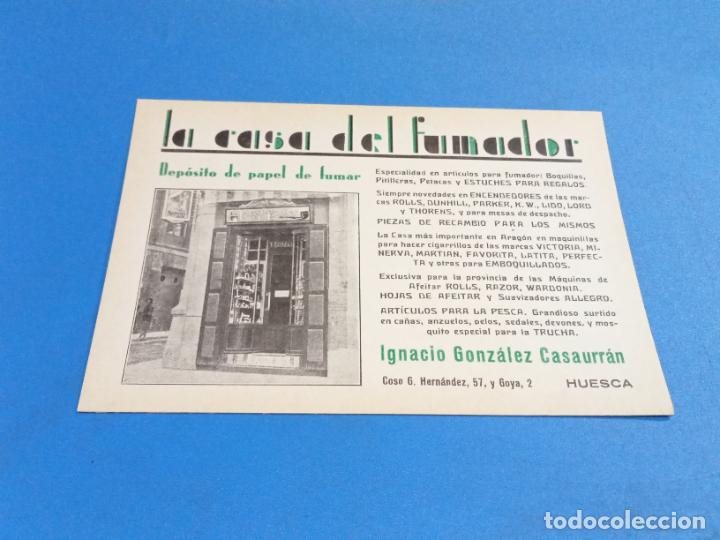 Paper Collecting Others: TARJETA PUBLICITARIA. LA CASA DEL FUMADOR. IGNACIO GONZALEZ CASAURR&Aacute;N. HUESCA. 14 X 10