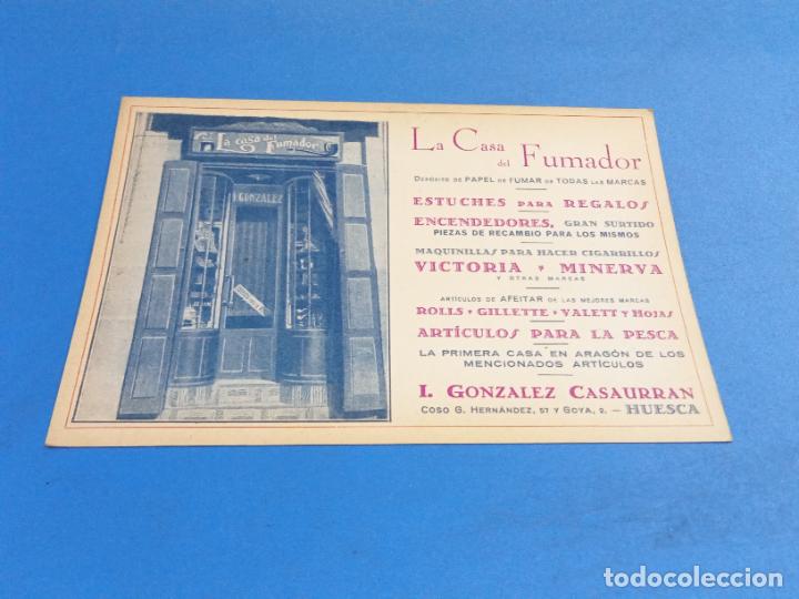 Paper Collecting Others: TARJETA PUBLICITARIA. LA CASA DEL FUMADOR. IGNACIO GONZALEZ CASAURR&Aacute;N. HUESCA. 16 X 11
