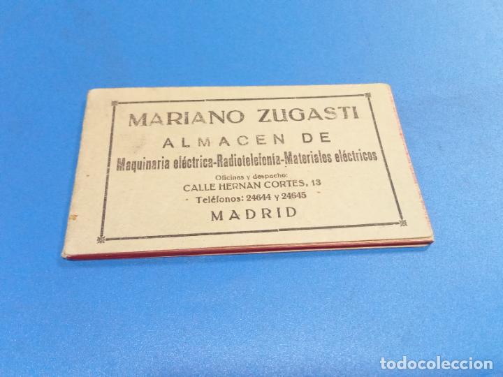 Paper Collecting Others: ANTIGUA LIBRETA PUBLICITARIA. 11 X 6 CM. MARIANO ZUGASTI. ALMAC&Eacute;N DE MAQUINARIA EL&Eacute;CTRICA. MADRID.
