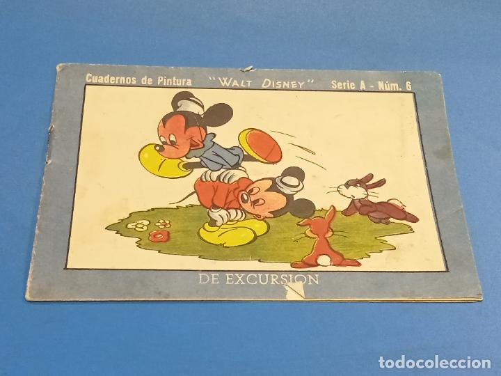 Paper Collecting Others: CUADERNOS DE PINTURA. SERIE A. N&ordm; 6. WALT DISNEY. DE EXCURSI&Oacute;N. COLOREADO. 16 X 11 CM. ED ROMA