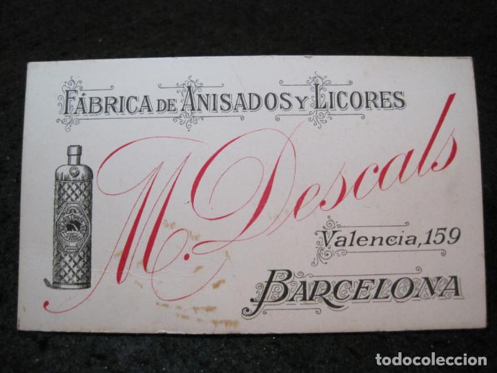 Otros art&iacute;culos de coleccionismo en papel: BARCELONA-FABRICA DE ANISADOS Y LICORES M.DESCALS-TARJETA PUBLICIDAD-VER FOTOS-(94.202)