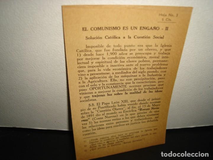 Collectionnisme Papier divers: A10C1-1- ANTIGUO PANFLETO RELIGIOSO. EL COMUNISMO ES UN ENGA&Ntilde;O - 40'S