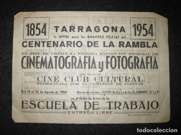 Otros art&iacute;culos de coleccionismo en papel: TARRAGONA-FIESTAS CENTENARIO RAMBLA 1954-CINE CLUB CULTURAL-CINE Y FOTO EXPO-VER FOTOS-(K-6825)