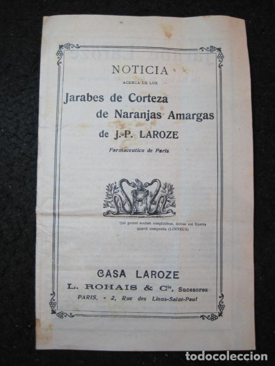 Otros art&iacute;culos de coleccionismo en papel: CASA LAROZE-JARABES DE CORTEZA DE NARANJAS AMARGAS-FARMACIA-VER FOTOS-(K-6838)