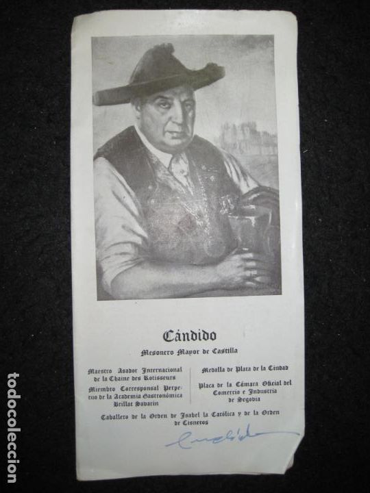 Otros art&iacute;culos de coleccionismo en papel: CANDIDO-MESONERO MAYOR DE CASTILLA-MESON DE CANDIDO-PUBLICIDAD-VER FOTOS-(K-6881)
