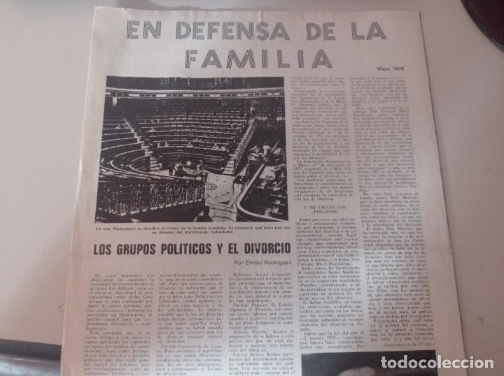 Otros art&iacute;culos de coleccionismo en papel: DIPTICO EN DEFENSA DE LA FAMILIA MAYO DE 1978 REF. UR MES 7