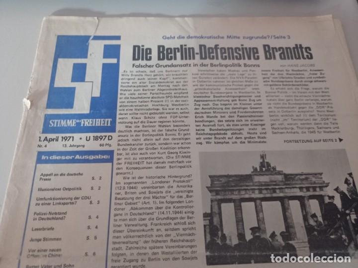 Otros art&iacute;culos de coleccionismo en papel: PERIODICO STIMME DER FREIHEIT N&ordm; 4. ABRIL DE 1971 REF. UR MES 7