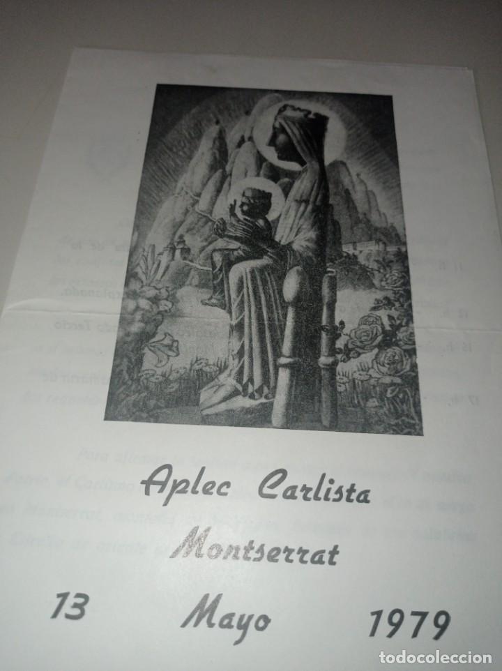 Otros Art&iacute;culos de Coleccionismo en Papel: DIPTICO APLEC CARLISTA MONTSERRAT 13 MAYO 1979 REF. UR EST