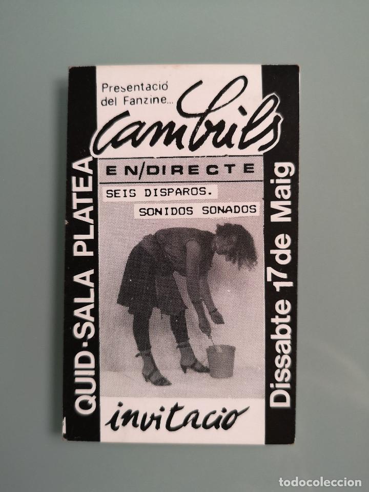 Otros art&iacute;culos de coleccionismo en papel: INVITACI&Oacute;N CONCIERTO SEIS DISPAROS y SONIDOS SONADOS - QUID SALA PLATEA - CAMBRILS ( a&ntilde;os 80 )