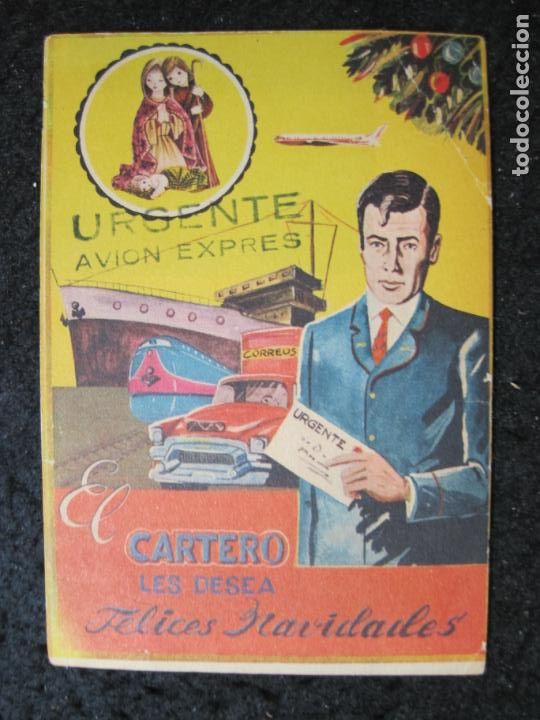 Otros art&iacute;culos de coleccionismo en papel: EL CARTERO-SELLO URGENTE AVION EXPRES-FELICITACION ANTIGUA-VER FOTOS-(94.308)