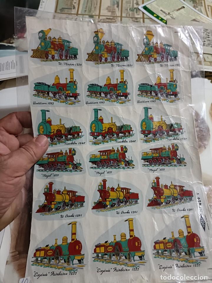 Otros art&iacute;culos de coleccionismo en papel: Antiguo pliego de calcoman&iacute;as de ferrocarriles