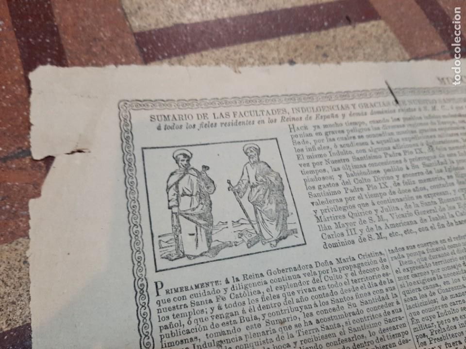 Otros Art&iacute;culos de Coleccionismo en Papel: BULA DE LA SANTA CRUZADA 1889 otorgada a Agustina Puyal y Gonz&aacute;lez, Miguel Pay&aacute; y Rico, PIO IX