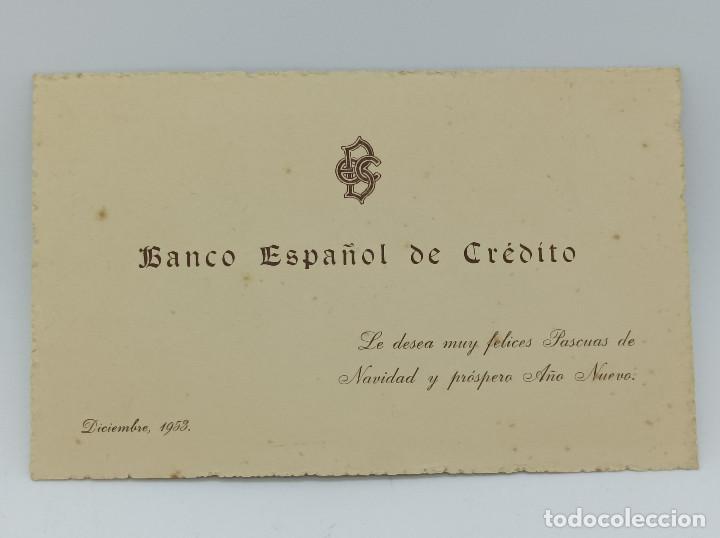 Sammelleidenschaft Andere Papierartikel: TARJETA DE FELICITACION DEL BANCO ESPA&Ntilde;OL DE CREDITO 1953