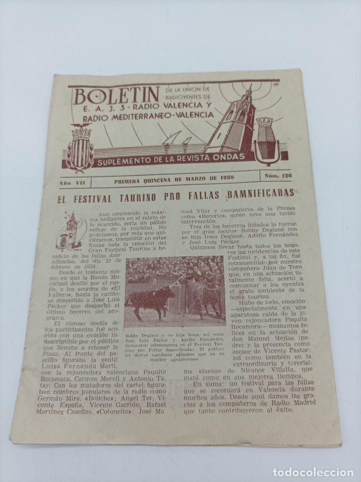 Sammelleidenschaft Andere Papierartikel: BOLETIN DE LA UNION DE RADIOYENTES VALENCIA N.126- A&Ntilde;O 1958