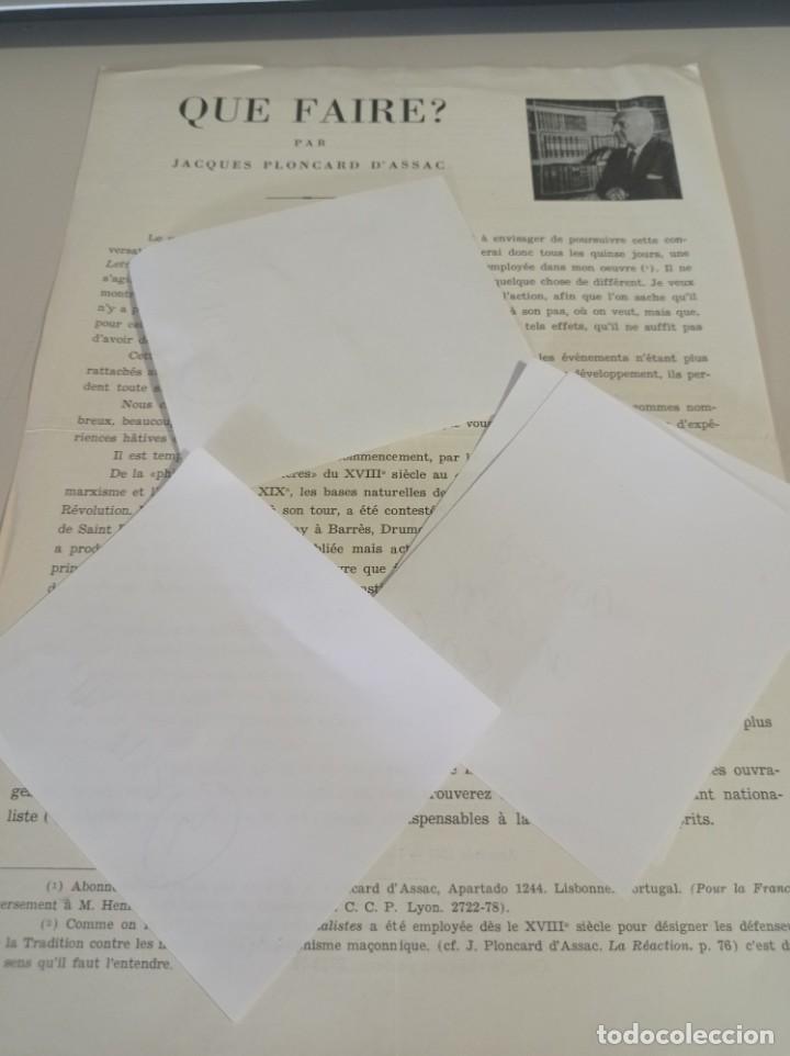 Otros Art&iacute;culos de Coleccionismo en Papel: HOJA QUE FAIRE? EN FRANC&Eacute;S, JACQUES PLONCARD D'ASSAC REF. UR MES 7