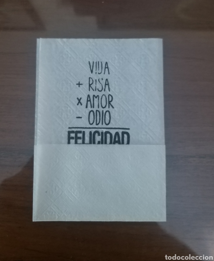 Otros Art&iacute;culos de Coleccionismo en Papel: SERVILLETA DE PAPEL FELICIDAD VIDA RISA AMOR ODIO